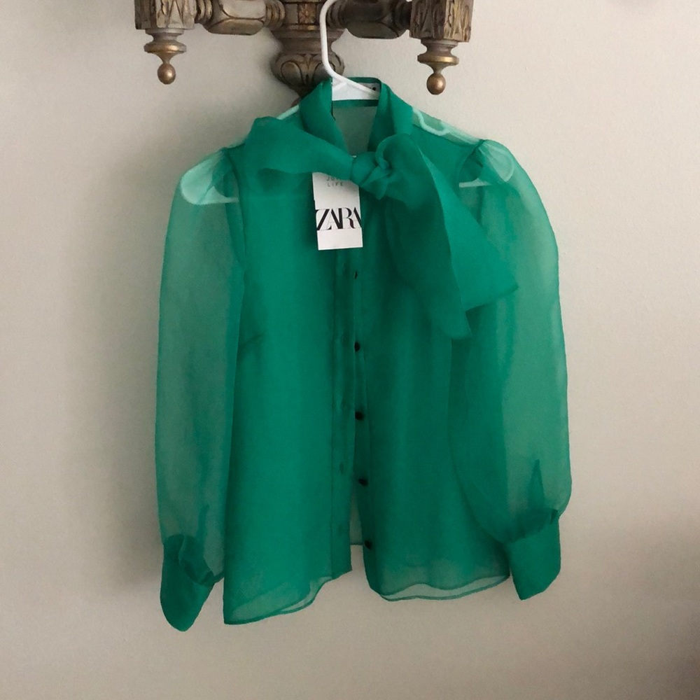 Zara Green Blouse